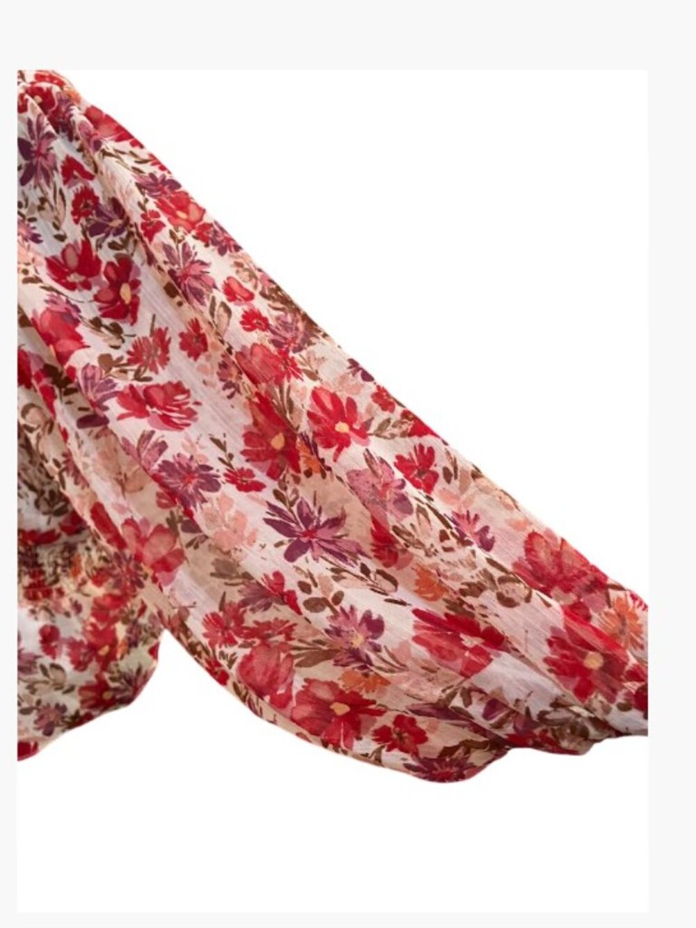 Sam and Jess Floral V-Neck Blouse  Smocked Waist  Casual Wear  Size PL  Like New - Picture 5 of 9